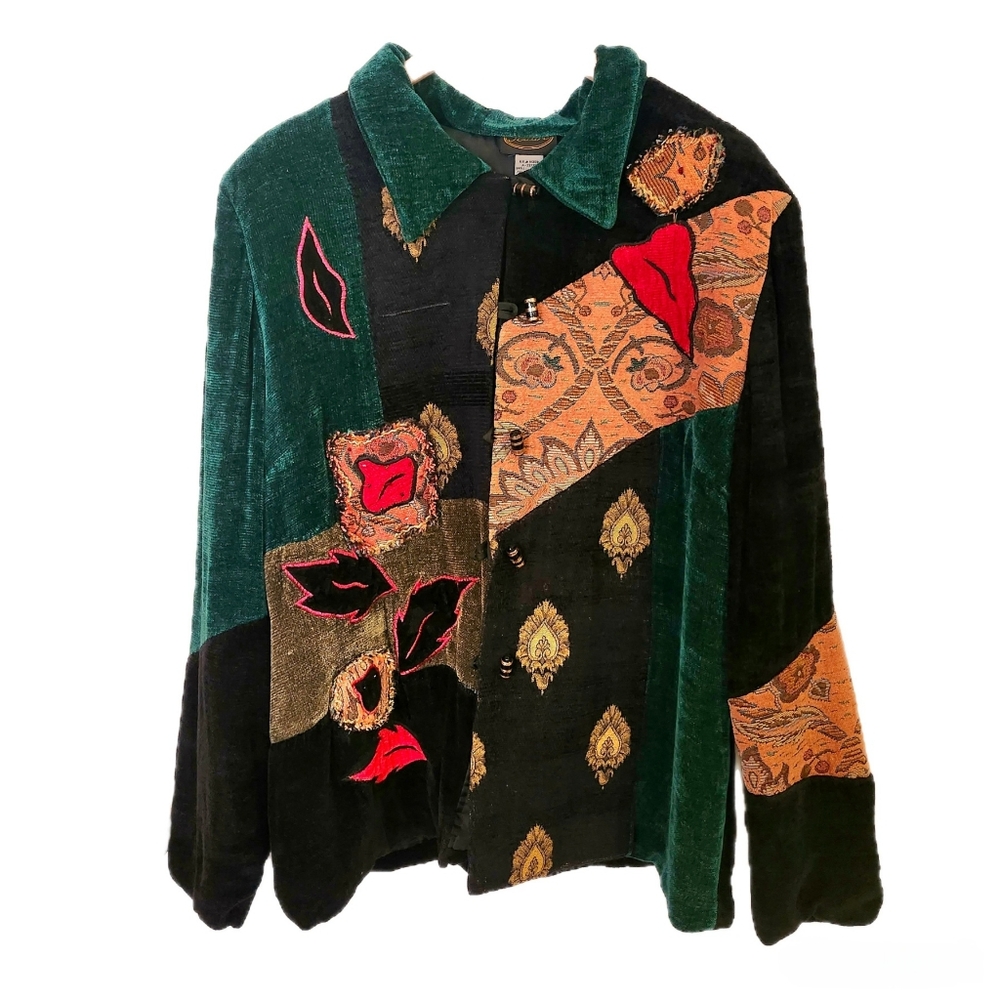Embroidered Patchwork Jacket - image 1